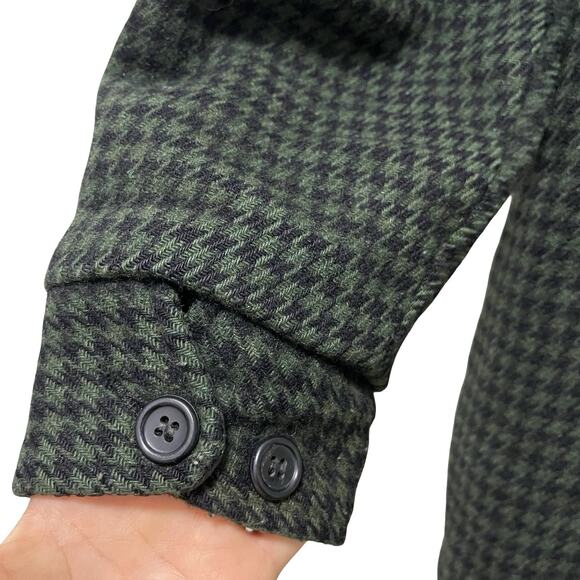 VTG Woolrich Mens 1960s Wool Fleece Lined Plaid Chore Jacket Size L Green RARE - Picture 7 of 12